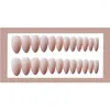 Faux Ongles 24 Pcs/ensemble Couleur Nude Faux Réutilisable Ultra Mince Long Rond Solide Fini Avec Ruban Adhésif Colle Autocollant