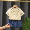 مجموعة LZH Summer Kids Clothing for tracksuit shortsleeved Shorts PCS Baby Girls Outfit