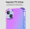 Funda con gradiente transparente para iPhone 15 14 Pro Max 13 12 11 XS XR 7 8 Plus Fundas para teléfono a prueba de golpes con cubierta delgada para parachoques