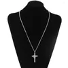 Choker brief kruisring ketting roestvrijstalen hiphop punk lange mannen en vrouwen trui ketting