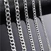 Pendant Necklaces 1 Piece Width 3mm/4.5mm/5mm/6mm/7.5mm Curb Cuban Link Chain Necklace For Men Women Stainless Steel Chokers 16-18"