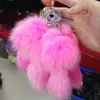 Keychains Pompon KeyChain Fluffy Fur Key Ring Style Cute Animal Pendant Bag Charming Car Holder Personality Gifts