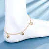 Anklets MXGXFAM (23,5 5,5 cm) Vlinder Butten Charme Zomer Ankletarmbanden voor vrouwen Goudkleur 18 K Lood en nikkelvrij