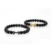 Bracelets en pierre naturelle de charme perlé de haute qualité d'or noir couronne haltères hommes perles d'hématite bracelet pour femmes hommes Dr Dhgarden Dhcvg