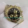8 Color 904L Steel Chrono Sport Watch for Men's 40mm 18ct Yellow Gold Black Dial Bracelet Men Automatic Cal.4130 Movement Wristwatches Men's Chronograph Watches