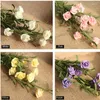 Fleurs décoratives Rose Artificielle 5pcs Bouquet De Fleurs Faux Tiges Pour Arrangement De Mariage Pièce Maîtresse De Mariée Faux Soie