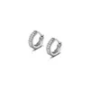 Boucles d'oreilles créoles petit or 18 carats authentique bijoux en argent sterling 925 double rangées CZ ensemble cercle Huggie oreille os Piercing C-G8951