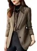 Damespakken 2023 Fashion Autumn Blazer Women's Koreaanse lange mouw Casual Office Elegante dames wollen jassen Tops vrouwelijk pak