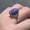 Cluster Rings 1pcs/lot Natural Stone Crystal Charoite Ring S925 Silver Openwork Vine Purple Ladies Jewelry Fashionable And Romantic