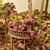 Fiori decorativi Retro europeo Rayon Coke Edge Piccola rosa 5 boccioli Bouquet Matrimonio Casa Fiore finto Festa Decorazione fai da te