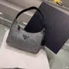 Sac à main Réédition Cristal Épaule Argent Noir Satin Hobo Sac Mini Diamant Partie Femmes Boulette Sac À Main Cross Body Bling Bling Bag298n