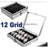 Contenitori di gioielli all'ingrosso Usef 6/12 Grid Slots Orologi Scatola di immagazzinaggio per display in lega di alluminio Case95 Q2 Imballaggio per consegna di goccia Dhvp7