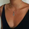Choker vintage dubbelskikt solros halsband för kvinnor egirl gotisk västerländsk estetik uttalande hänge halsband 2023 trendig