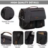 Porte-documents VASCHY Vintage Water Resistant Canvas Briefcase 14 Inch Laptop Messenger Bag for Men 230214