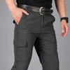 Pantalons pour hommes Casual Summer Cargo Hommes Multiples Poche Tactique Mâle Pantalon Militaire Imperméable À Séchage Rapide Plus Taille S-5XL Pantalon