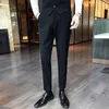 メンズスーツブレザー高品質のブラックスーツパンツファッションブランドメンズドレス特大28-40パンタローホムブルグレーカーキングズボンm