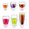 Copas de vino Vaso de doble pared Vaso de vidrio Cappuccino Latte Taza de café Frío / Aislamiento Anti-escaldado Leche Cola Taza Té Beber