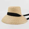 Chapeaux à large bord Nouvelles femmes Chapeaux de soleil à large bord avec Rabbion UV Protection Paille Canotier Chapeau Grande Taille Chapeau De Plage Été Pêcheur Chapeau En Gros R230214