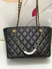 Clássico cc saco de luxo designer feminino compras moda bolsa um ombro mensageiro corrente bolsa caviar grande capacidade