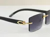 Solglasögon för män Rimless äkta trä vintage Retro Vintage Glasögon UV 400 Protection Gold Color Unisex