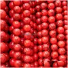 Dhgarden Dhiao Stein 4 mm 6 mm 8 mm 10 mm 12 mm Bk natürliche rote Steine runde Abstandshalter lose Perlen für Halskette Armband Charms Schmuckherstellung