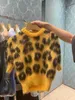 Damesbreien Tees Designer Leopard Sweater Nieuwe temperament beroemdheid in het voorjaar van 2023 stijl gele korte mouw slanke fit mohair top iwtw