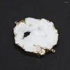 Pendant Necklaces Natural Stone Druzy Crystal Connector Pendants For Jewelry Making DIY Necklace Healing Crystals Geode Quartz Charms