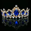 Gioielli per capelli da sposa barocco barocco VINTAGE Verde Royal Tiara Corone Bride Blue Reden Crown Bridal Bridal Bridal for Women 230214