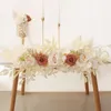 Flores decorativas Arco de casamento Arco artificial Rose Swag Runner Garland para a mesa de peças centrais decoração da parede da porta