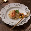 Plates British 7-inch/10-inch Cake Plate Creative Embossed Ceramic Household Tray European Style Tableware Dessert Western