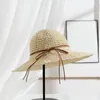 Wide Brim Hats 2019 New Hand Made Sun Hat bow Summer Straw Hat Visor Wide side Bucket hat Beach Cap Foldable Breathable Hat Holiday outdoor R230214