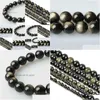 Stein 8 mm natürliches Gold Obsidian runde lose Perlen 16 Stränge 6 8 10 12 mm Auswahlgröße für Schmuckherstellung DIY Drop Lieferung Dhgarden Dhjrg