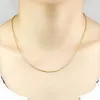 Chaînes Véritable Collier En Or Jaune 18K 1.7mmW Boîte Chaîne Lien Pour Femme Homme Timbre Au750 Homard FermoirChains