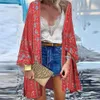 T-shirts en plein air Long Cardigan Beach Cover Up Femmes Chemises de protection solaire Lâche Bikini Cover Up Manteau avant ouvert Femmes Beach Wear J230214