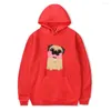 Men's Hoodies Rholycrown Men Women Pug Hoodie Cotton Pullovers Printing Sweatshirt Red Sweatshirts XXS-4XL