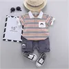 s Boy's Y Summer Children's Set Polo in puro cotone a righe Abbigliamento per neonato Abbigliamento per bambino