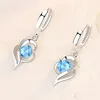 Stud Earrings Delicate Female Earring 925 Silver Needle Blue Pink White Purple Crystal Zircon Twist Long Tassel For Women Pendientes