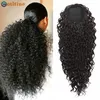 Saç Band Kinky Curly S Drawstring Puff Tail Brezilyalı Gerçek İnsan Klipsi Afro Afro -Amerikan 230214