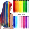 Synthetische S 18 kleurenclip in gekleurd haar S 22 inch kleurrijke regenboogfeestje Hoogtepunten voor vrouwen en kinderen 230214