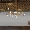 Pendant Lamps Retro Nordic Wood Twigs LED Chandelier For Dining Room Kitchen Living Bedroom Ceiling Lamp G4 Design Hanging Light