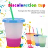 Mugs 473/700ml Color Changing Cold Cups Reusable Plastic Tumbler With Lid And Straw Cup Drinkware Kitchen GadgetsMugs MugsMugs