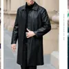 Vestes masculines marques en cuir manteaux d'hiver décontracté longs enlecement épais parkas faux veste à veste chaude S 230213