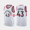 Maglia da basket cucita 2022 Pascal Siakam Dewan Hernandez Jeremy Lin Serge Ibaka OG Anunoby Kawhi Leonard Taglia bianca personalizzata S-XXXL