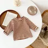 T-shirts Herbst Baby Ärmellose Hemden Baumwolle Kinder Gestreiften Jungen Mädchen Casual Infant oddler Kleidung 230214