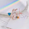 Broches schattige dierenbroche witte cartoon lichtmetalen pins tas kleding knop raapbadges sieraden grappig cadeau voor vrienden