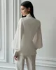 Kvinnors tvåbitar byxor Kändis Bröllop Kvinnor Blazer Set Ivory Suits Elegant Fashion Office Ladies 2 PCS