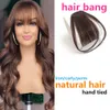 Bangs Human Hair Air Fringe On s 100 Bang With Clip 1Pcs Black Blonde Color Pieces For Women 230214