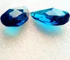 Chandelier Crystal 100pcs/lot 38mm Zircon Blue Faceted Pear Pendants For Parts/wedding/party Hanging Prisms Decor