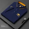 Herrpolos högkvalitativ herrbomull broderad polo skjorta sommar highend affär casual lapel kort ärm tshirt 230214