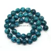 Stone 8Mm Natural Blue Spot 6/8/10/12Mm Round Loose Beads 15.5Inch/Strand Pick Size Diy Bracelet Drop Delivery Jewelry Dhgarden Dh1Y3